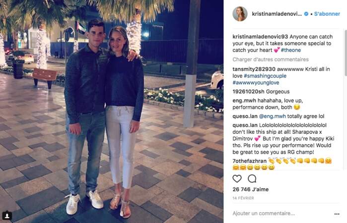 Kristina Mladenovic et Dominic Thiem posent sur instagram