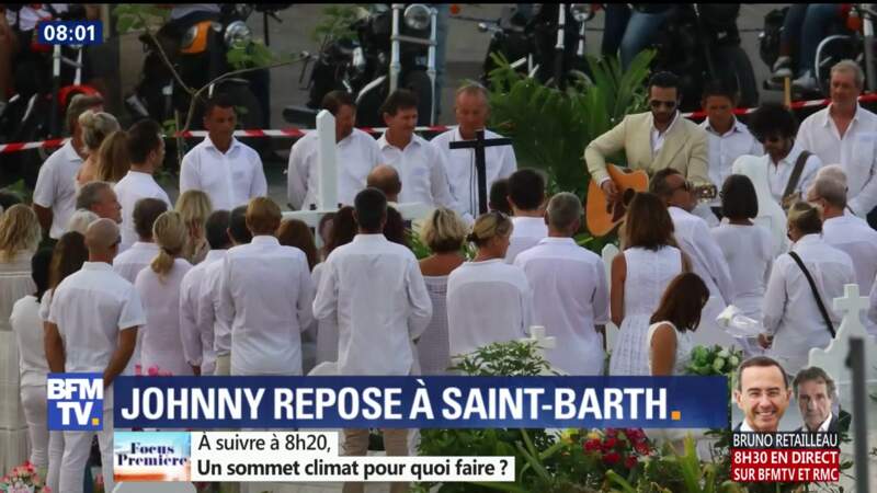 Obsèques de Johnny Hallyday à St Barth : les invités en blanc