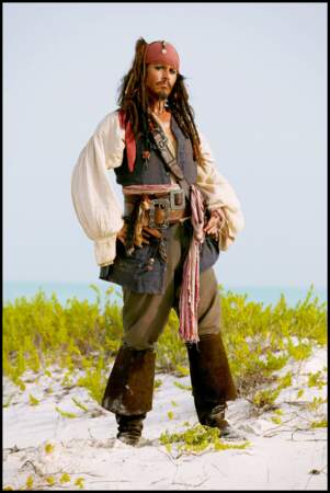 Johnny Depp dans "Pirates de Caraïbes 2" en 2006