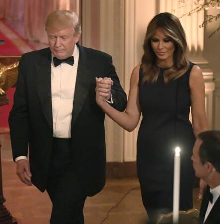Donald Trump et sa femme Melania affichent leur tendresse, à la Maison Blanche, le 15 mai 2019.