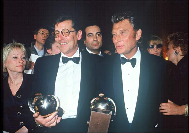 Jean-Claude Camus et Johnny Hallday aux Victoires de la Musique en 1991
