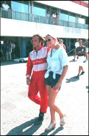David Hallyday et Estelle Lefébure aux courses au Castellet