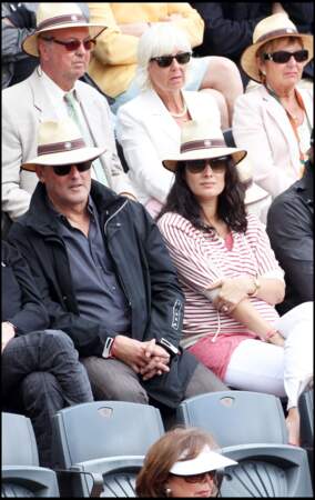 Jean Réno et sa femme Zofia (enceinte), à Roland Garros en 2011