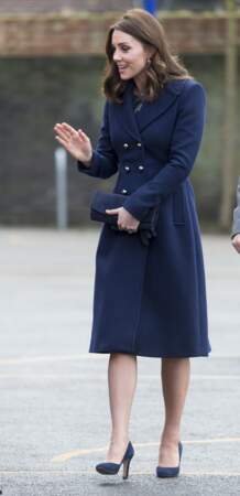 10 janvier 2018 : Kate Middleton et l'un de ses manteaux d'officier qu'elle aime tant