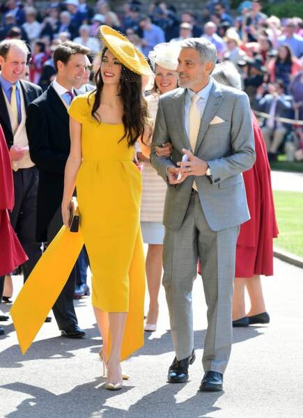 Amal sublime en robe jaune et George Clooney