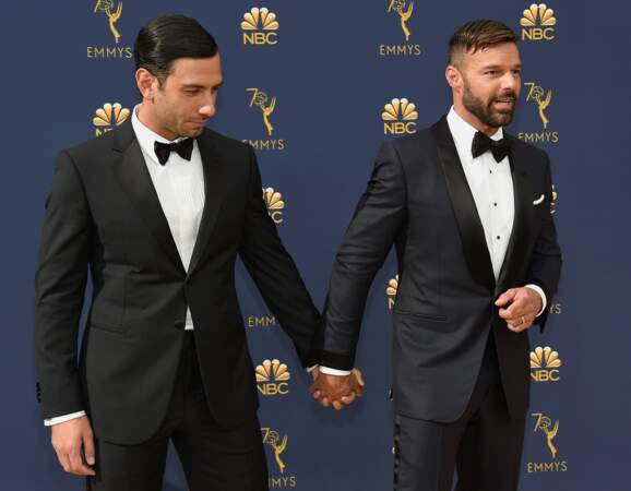 Ricky Martin et son mari Jwan Yosef à la cérémonie des Emmy Awards, en 2018 à Los Angeles