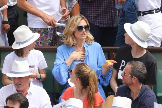 Julie Gayet et son fils à Roland Garros le 9 juin 2018