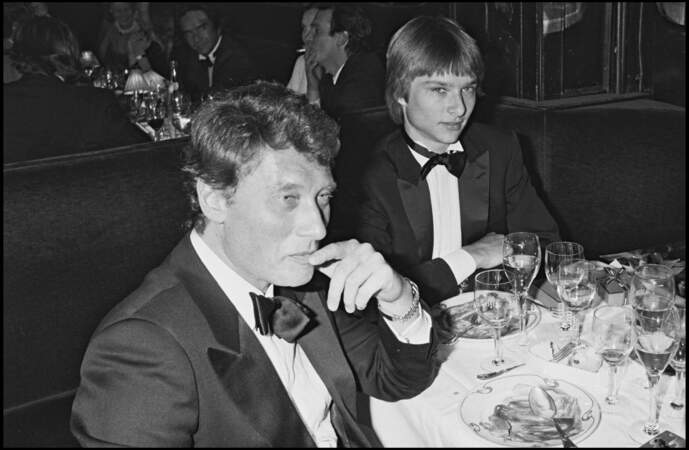 Johnny et David Hallyday en 1983 à Paris