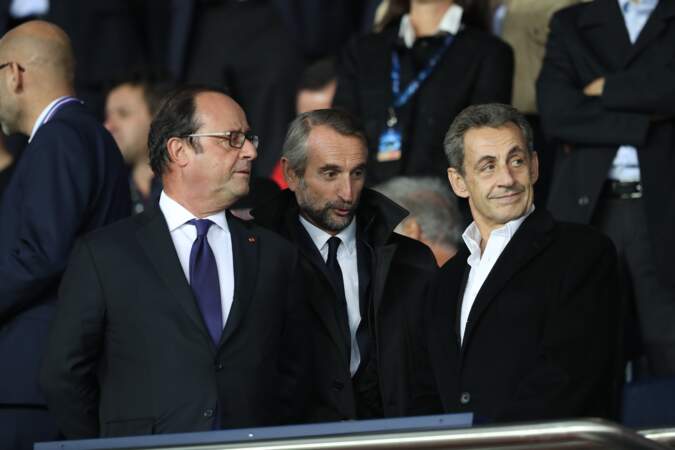 François Hollande et Nicolas Sarkozy heureux de se retrouver au Parc des Princes