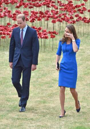 William et Kate Middleton lors d'un hommage aux soldats de la première guerre mondiale à Londres, le 5 août 2014