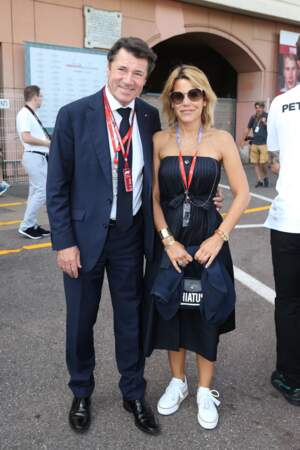 Christian Estrosi et Laura Tenoudji lors du 76ème Grand Prix de Formule 1 de Monaco