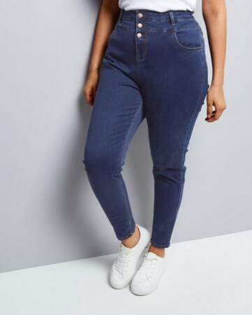 New Look -Curves - Jean skinny Yazmin bleu taille haute (27,99 euros)