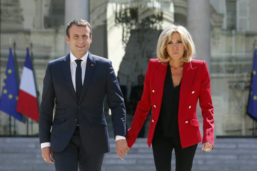 Brigitte Macron et Emmanuel Macron lors du lancement de la concertation autour du 4ème plan autisme 