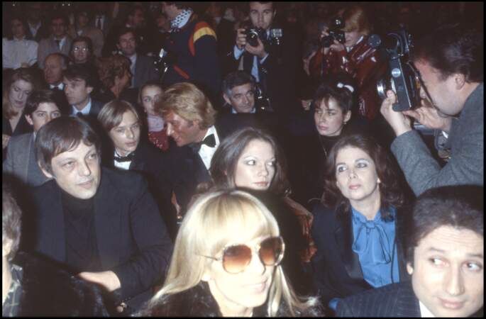 Johnny et David Hallyday lors de la première du concert de Sylvie Vartan au Palais des Sports en 1981