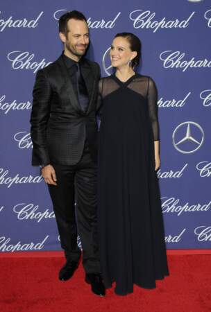 Benjamin Millipied et sa femme Natalie Portman très enceinte, le 2 janvier 2017