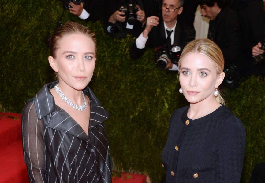 En mai 2014, lors du Gala du Met (Mary-Kate à gauche, Ashley à droite)