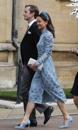 Pippa Middleton était vêtue d'une magnifique robe bleu au mariage de Gabriella Windsor, le 18 mai 2019