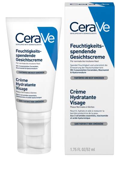 Crème hydratante visage, CeraVe, 11,90 €