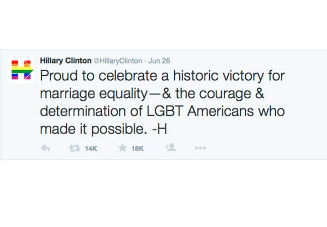 Tweet d'Hillary Clinton