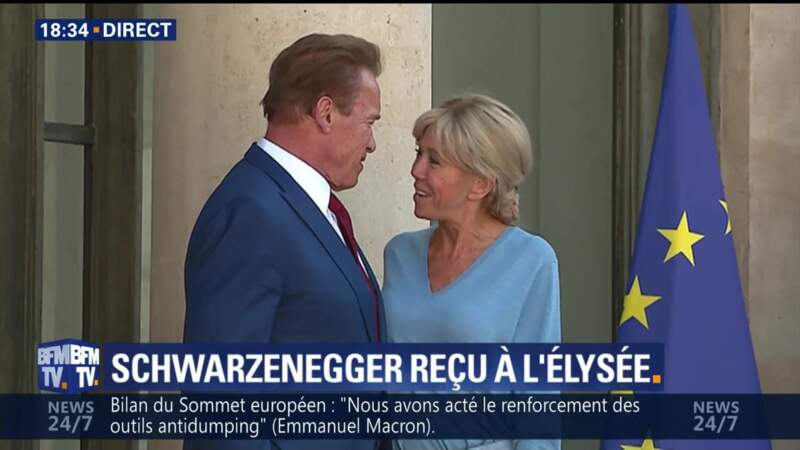 23 juin : Brigitte Macron et Arnold Schwarzenegger à l'Elysée