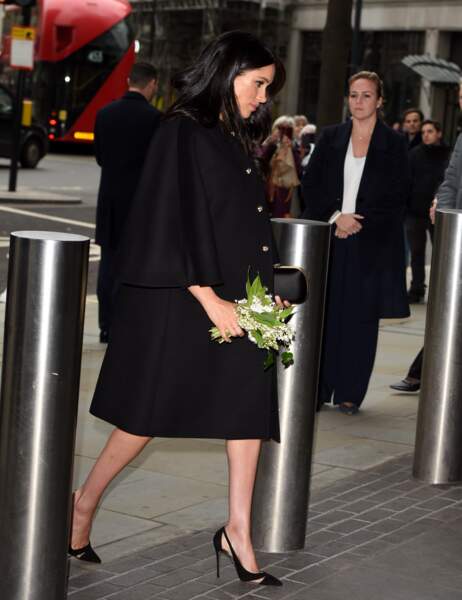 Meghan Markle sublime en manteau couture et talons vertigineux à la New Zealand House à Londres, le 19 mars 2019