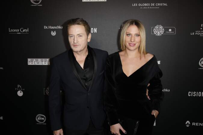 Benoit Magimel accompagné de son épouse, Margot, ce 4 février 2019 à Paris lors des Globes de Cristal