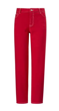 Flashy, jeans droit rouge, 39,99 € (Mango).