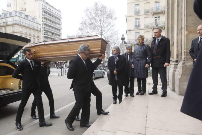 De nombreux invités aux obsèques de Henry Chapier en l'église Notre-Dame des Champs à Paris le 4 février 2019