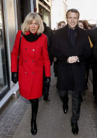 Emmanuel Macron et sa femme à Clermont-Ferrand le 7 janvier 2017