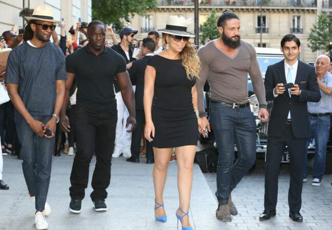 Mariah Carey à son arrivée à l'hôtel Peninsula à Paris