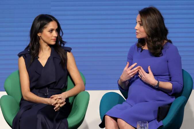 Meghan Markle et Kate Middleton discutent durant le premier forum annuel de la Fondation Royale 