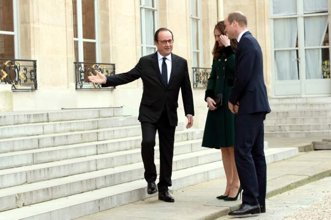 Le couple princier accueilli par le président François Hollande 