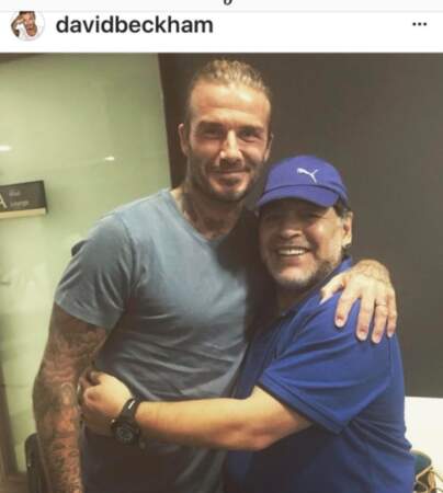 David Beckham et Diego Maradona