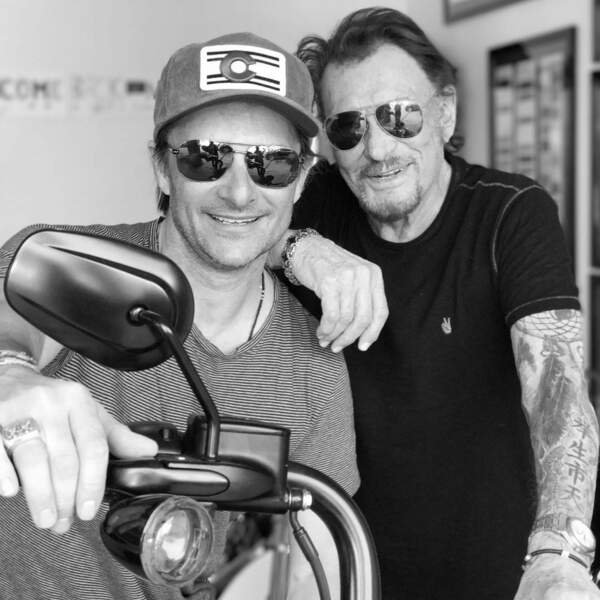 David et Johnny Hallyday à Los Angeles en avril 2017