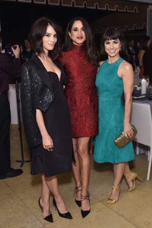 Abigail Spencer, Meghan Markle et Constance Zimmer lors du dîner "Women in Television" à Hollywood en 2016