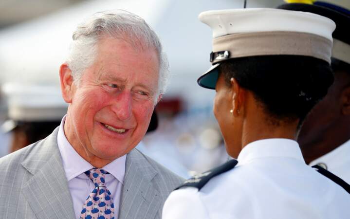 Le prince Charles assiste à une cérémonie de bienvenue à Sainte-Lucie ce dimanche 17 mars 2019.