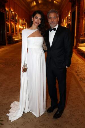 George Clooney et sa femme Amal Clooney très élégants pour le dîner donné par le prince Charles à Buckingham Palace