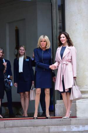 Brigitte Macron recevait la princesse Mary du Danemark 