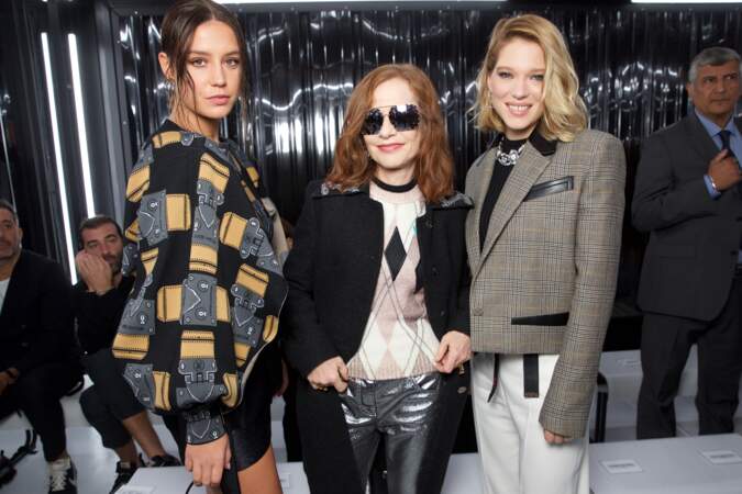 Adele Exarchopoulos, Isabelle Huppert et Lea Seydoux sont au front row du défilé Louis Vuitton printemps-été 2019.