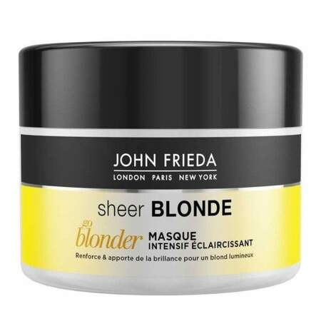 Pour un blond éclatant: Masque Intensif Éclaircissant Go Blonder, John Frieda 9,60€ (chez Monoprix) 