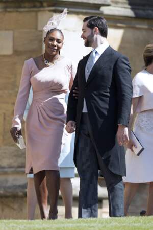 Serena Williams et son mari Alexis Ohanian au mariage de Meghan Markle et du Prince Harry le 19 mai 2018 à Windsor
