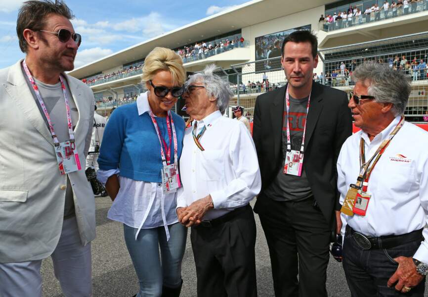 Bernie Ecclestone (le patron de la F1), Pamela Anderson, Keanu Reeves 