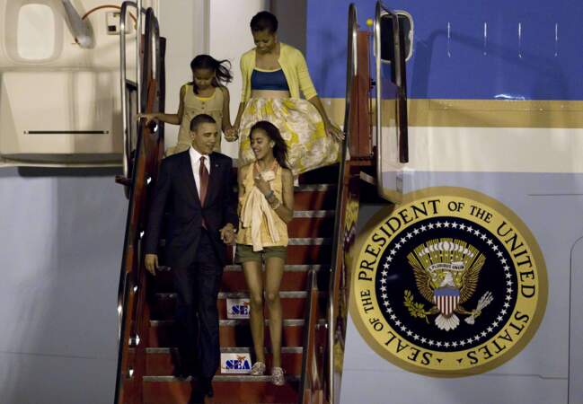 Les Obama un an plus tard en 2011 à leur arrivée au Brésil