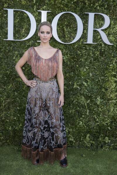 Jennifer Lawrence lors du photocall du vernissage de l'exposition ''Christian Dior, couturier du rêve''