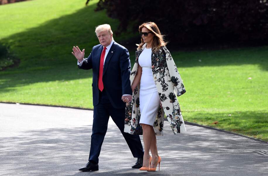 Le couple présidentiel quittant la Maison Blanche