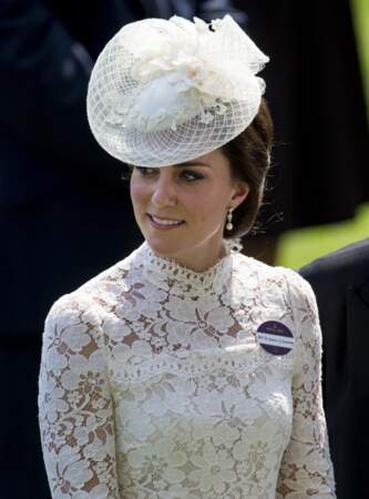 Kate Middleton lors de la première journée des courses hippiques "Royal Ascot" le 20 juin 2017