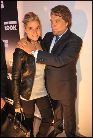 Bernard Tapie et Sophie, sa dernière fille à l'inauguration de la boutique LOOK à Paris, le 17 octobre 2011.