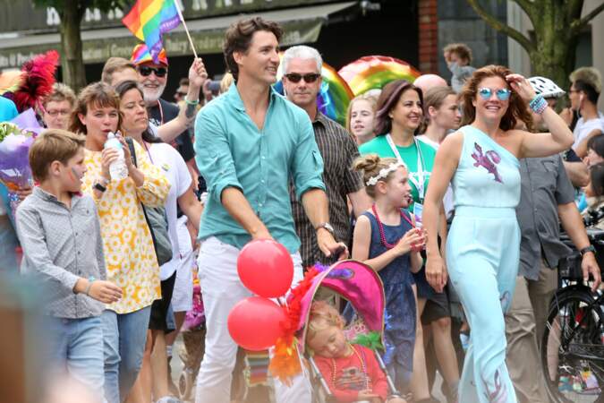 La famille Trudeau moderne, lors de la Gay Pride de Vancouver