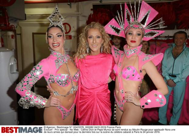 Céline Dion et les danseuses du Moulin Rouge, le 24 janvier 2019