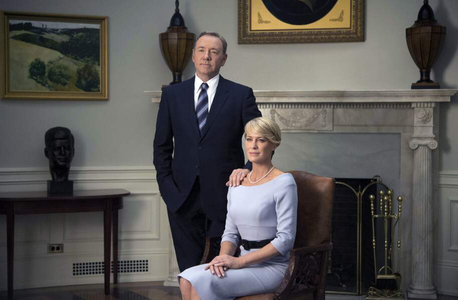 Robin Wright avec Kevin Spacey dans House of Cards (2014)